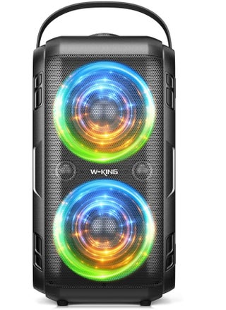 Bluetooth Speaker, W-KING 80 W Portable Wireless Speaker Box Music Box, Loud with Pressure Bass, Powerful 105 dB Sound, Mixed Color LED Lights, USB Playback, 24 Hours Playtime, Black - pzsku/Z3F04BA6778D33C8083BDZ/45/_/1706256379/9587b074-1487-48a2-a06f-6079eb0d04c6