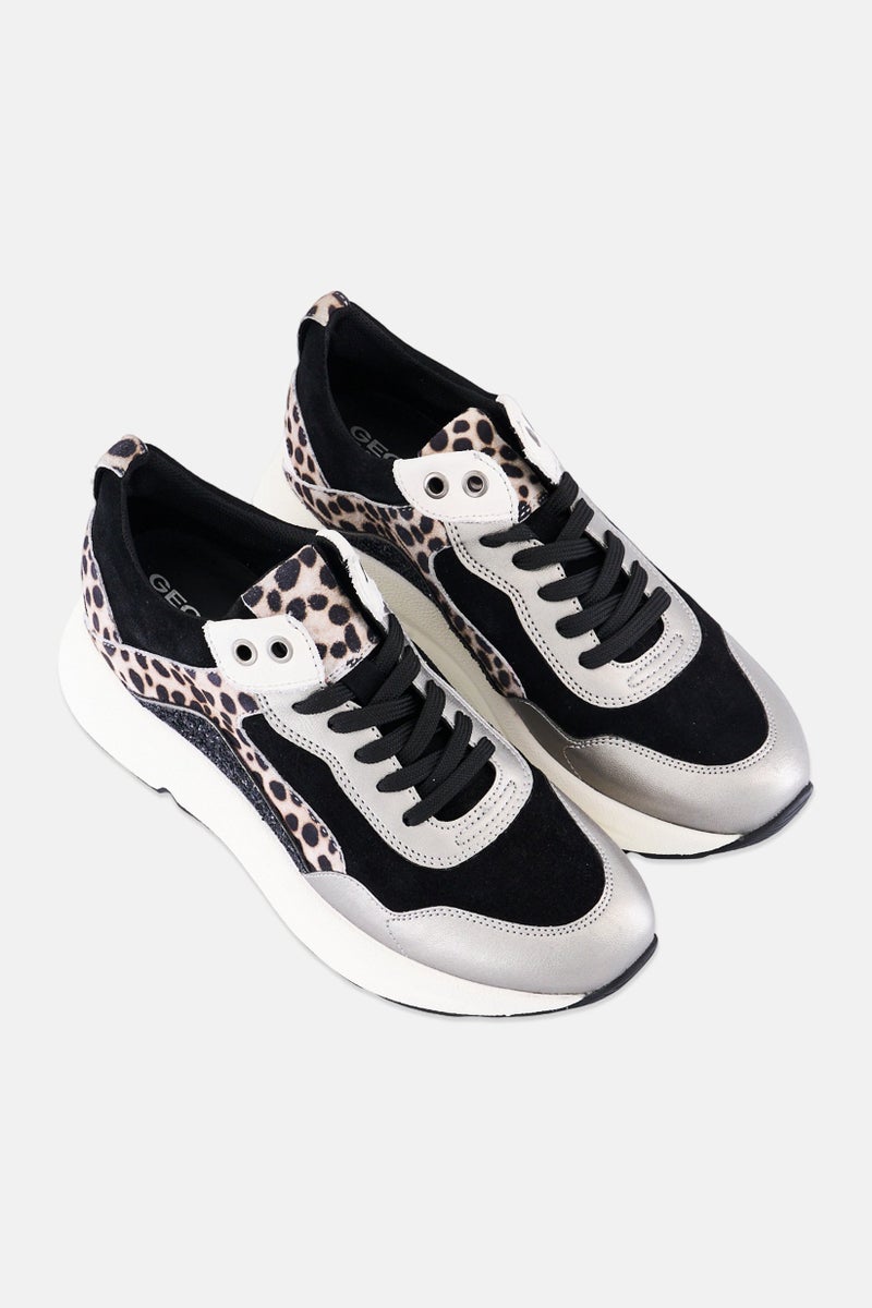 GEOX Women D Backsie B Lace Up Casual Shoes, Multicolor - Image 3
