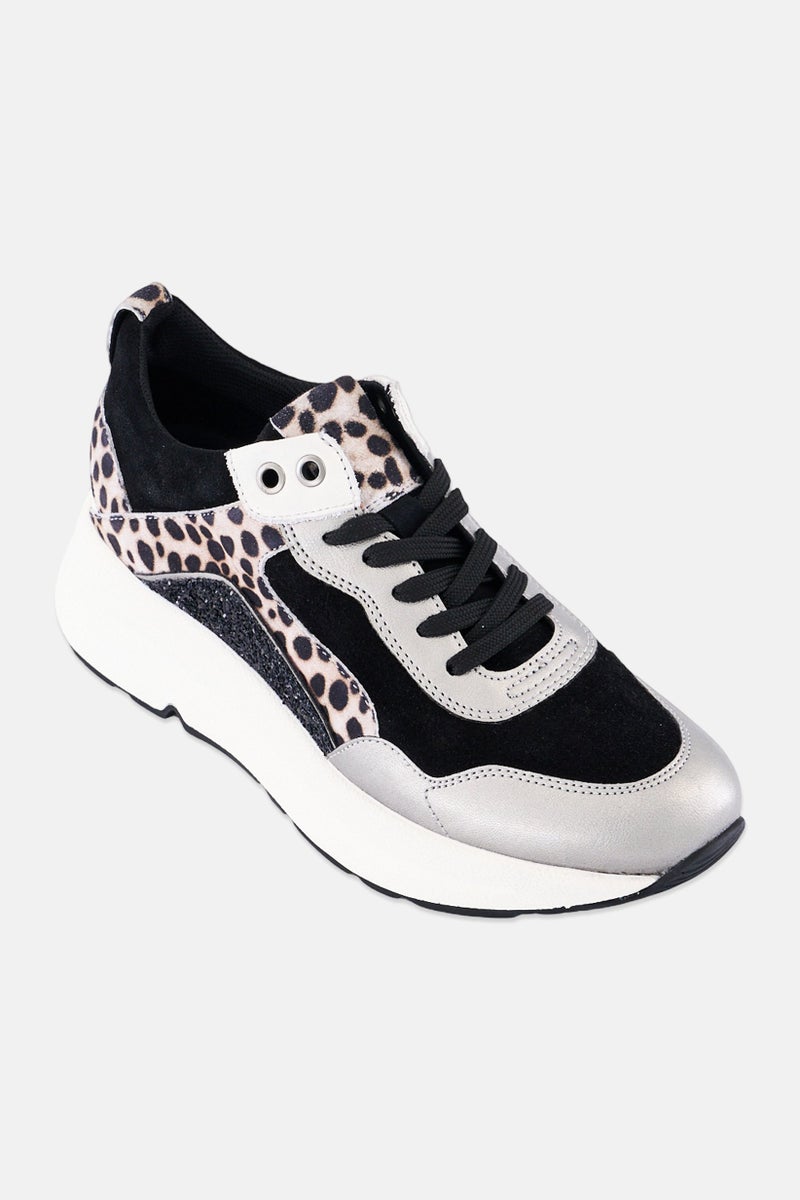 GEOX Women D Backsie B Lace Up Casual Shoes, Multicolor - Image 1