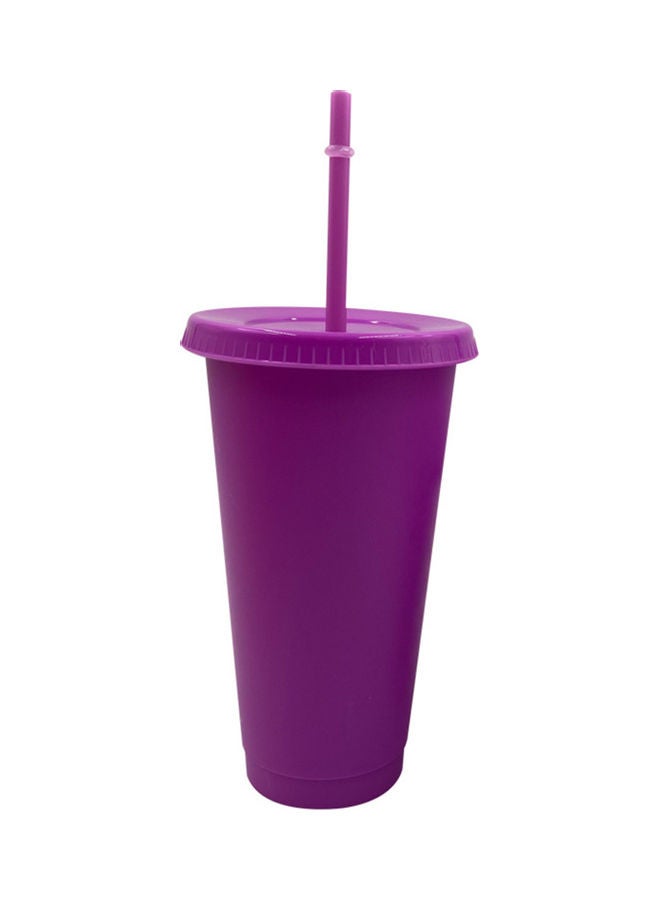 NIBEMINENT Water Bottle Cup With Lid And Straw Light Purple 