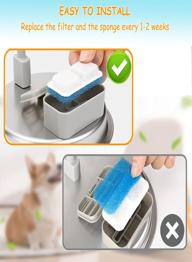 OUPUSES 18 Set Cat Fountain Replacement Filters Compatible with oneisall PWF-001 2L/67oz Stainless Steel Pet Water Fountain Filters with Replacement Pre-Filter Pump Sponges - Image 5