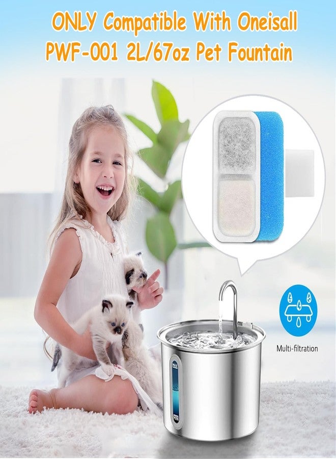 OUPUSES 18 Set Cat Fountain Replacement Filters Compatible with oneisall PWF-001 2L/67oz Stainless Steel Pet Water Fountain Filters with Replacement Pre-Filter Pump Sponges - Image 3