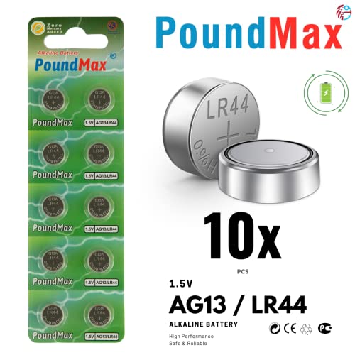 PoundMax 10 x AG13 LR44 1.5 V Alkaline Button Cell Battery - Image 2