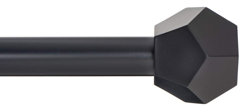 عصا ستائر إيفيلون معالجة النوافذ 1 بوصة سداسية الشكل 16 إلى 28 بوصة عصا ستائر جانبية سوداء