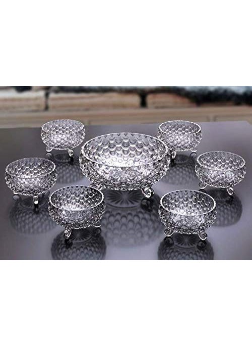 Kmart KHODIYAR Crystal Glass Desert IceCream Sundae Bowl Serving Bowl Pudding Dish 7 Pieces  - Image 3
