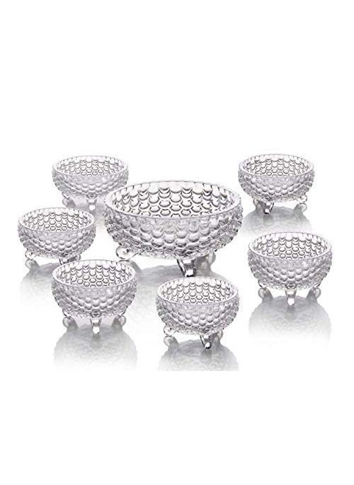 Kmart KHODIYAR Crystal Glass Desert IceCream Sundae Bowl Serving Bowl Pudding Dish 7 Pieces  - Image 1