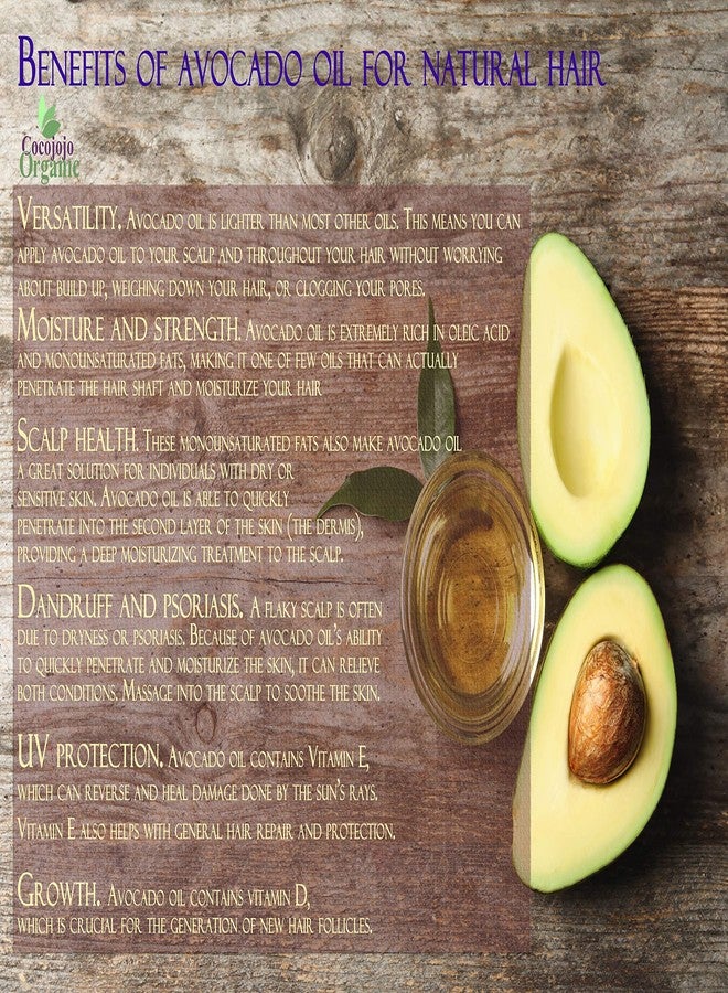 cocojojo AVOCADO OIL - Cold Pressed Partially Filtered 8 oz Pure Seed Oil Extra Virgin Unrefined Moisturizer - Image 2