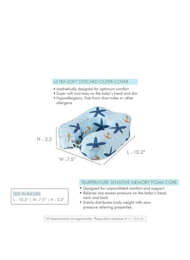 The White Willow Memory Foam Soft Kids Neck Pillow for Travel Special Horse Shoe Shaped Cushion with Soft Velour Fabric for Air,Long Flights, Bus, Train - 10.5" x 7.5" x 3.3", Blue - Image 2