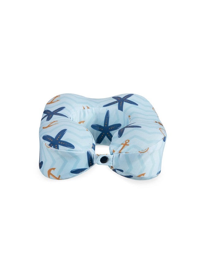 The White Willow Memory Foam Soft Kids Neck Pillow for Travel Special Horse Shoe Shaped Cushion with Soft Velour Fabric for Air,Long Flights, Bus, Train - 10.5" x 7.5" x 3.3", Blue - Image 5