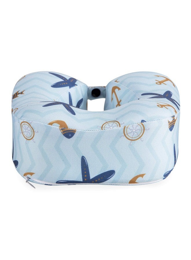 The White Willow Memory Foam Soft Kids Neck Pillow for Travel Special Horse Shoe Shaped Cushion with Soft Velour Fabric for Air,Long Flights, Bus, Train - 10.5" x 7.5" x 3.3", Blue - Image 4