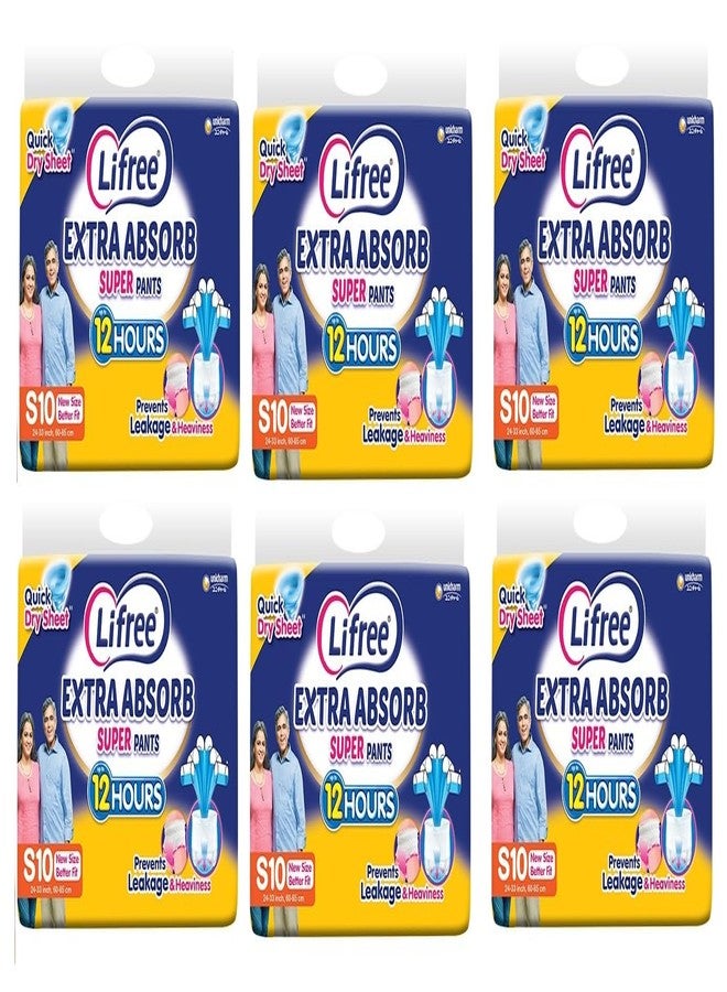 Compatible With Lifree Super Extra Absorb Baby Diapers, Pants Pack of 6, Size - Small 10pcs per packets) - Image 1