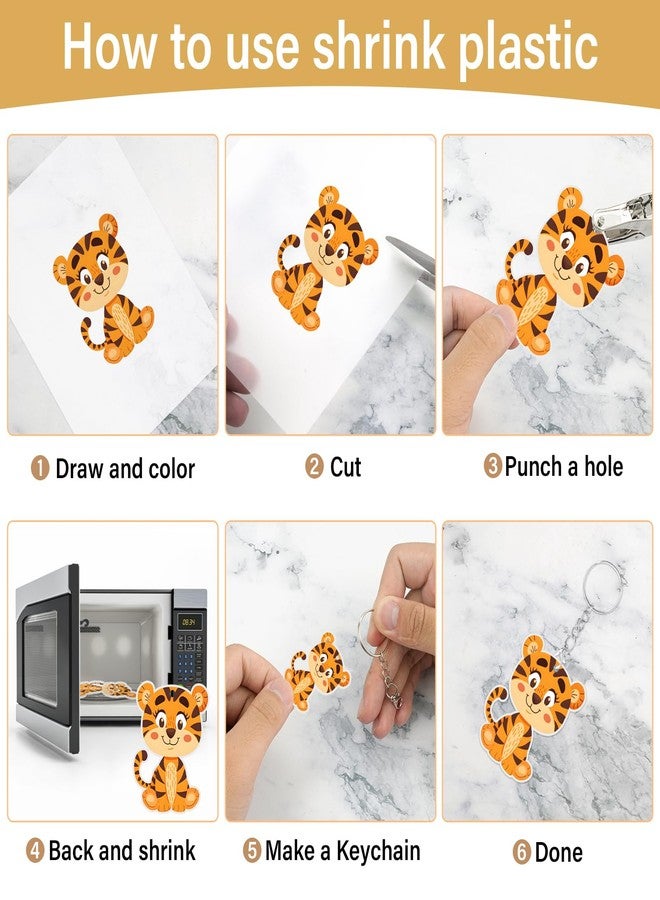 CRTWDMAN 161 Pcs Shrink Paper Keychain Kit,with 30 Pcs Shrinky Plastic Sheets 7.9"x5.7",Hole Punch,Lobster Clasps,Jump Rings DIY Crafts for Adults and Teens - Image 4