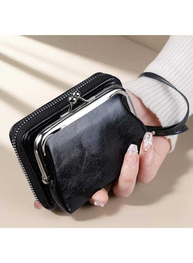 Goolsky New Wallet Women's Fashion Wrist Strap Short Coin Purse Large Capacity Coin Clip Bag Multi-Slot Card Holder Wallet - Image 2