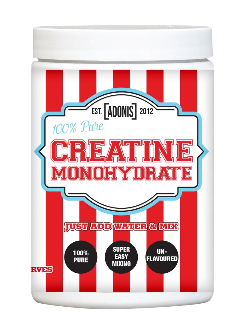 Adonis 100% Pure Creatine Monohydrate Super Easy Mixing - Unflavored - (500g) - Image 1