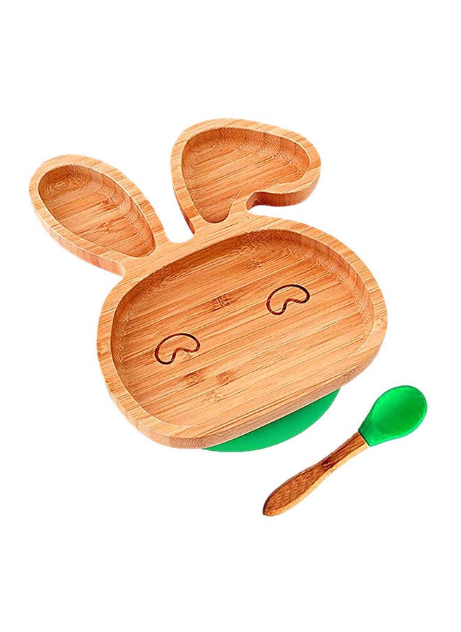 Y&D Baby Toddler Bamboo Plate And Spoon With Silicone Suction - Assorted  - Image 1