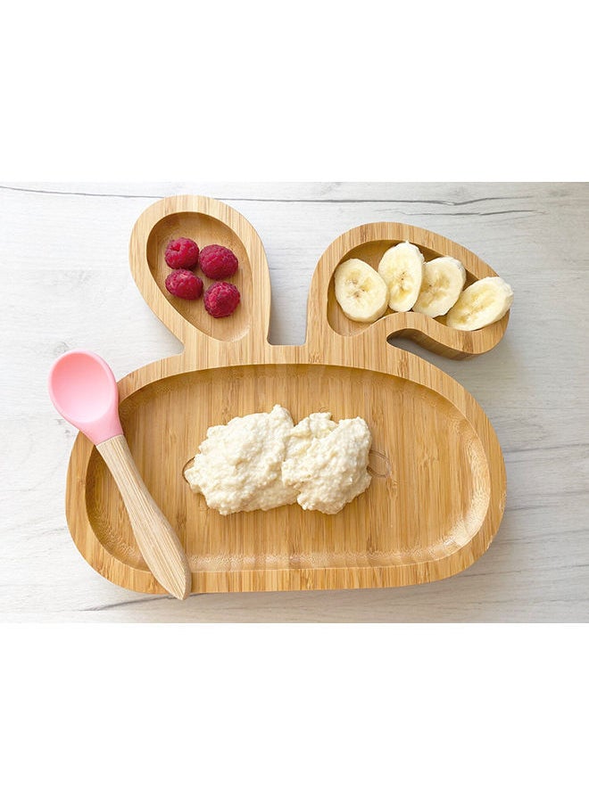 Y&D Baby Toddler Bamboo Plate And Spoon With Silicone Suction - Assorted  - Image 4