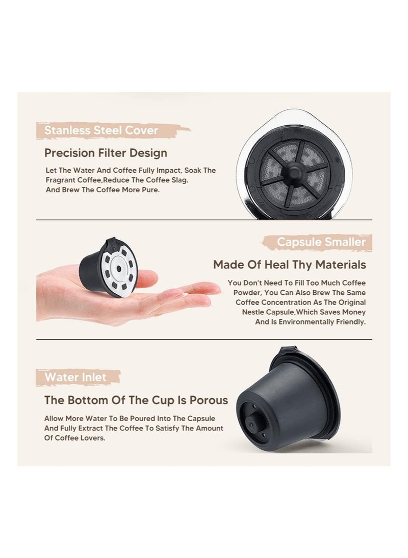 EZSOZO 5 Pack Reusable Coffee Capsules Refillable Coffee Capsules Compatible with Nespresso Original Series （Black） - Image 4