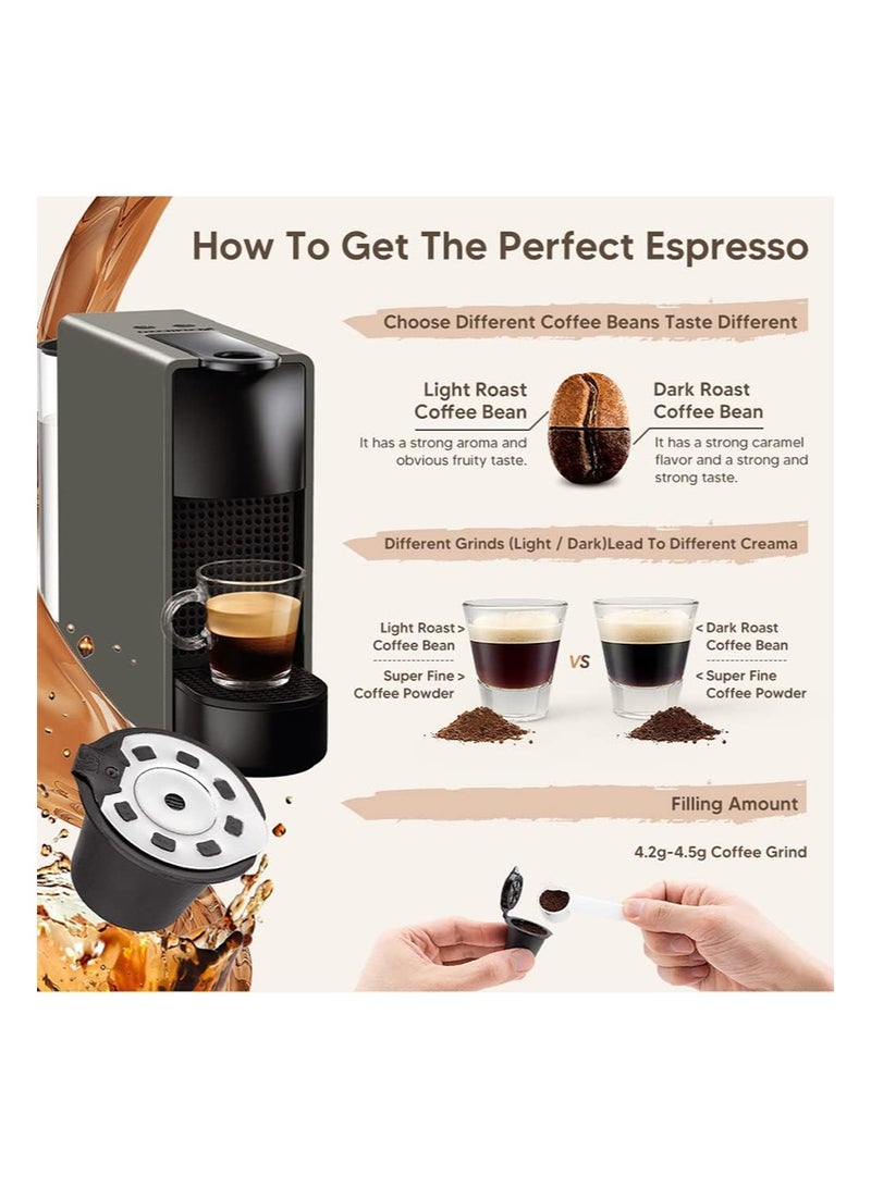 EZSOZO 5 Pack Reusable Coffee Capsules Refillable Coffee Capsules Compatible with Nespresso Original Series （Black） - Image 5