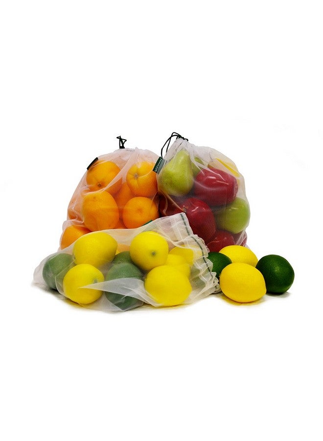 Earthwise Reusable Mesh Produce Bags - Washable Set of 9 Premium Bags, TRANSPARENT Lightweight, Strong SEE-THROUGH Mesh for shopping, transporting and storing fruits and veggies. - Image 4