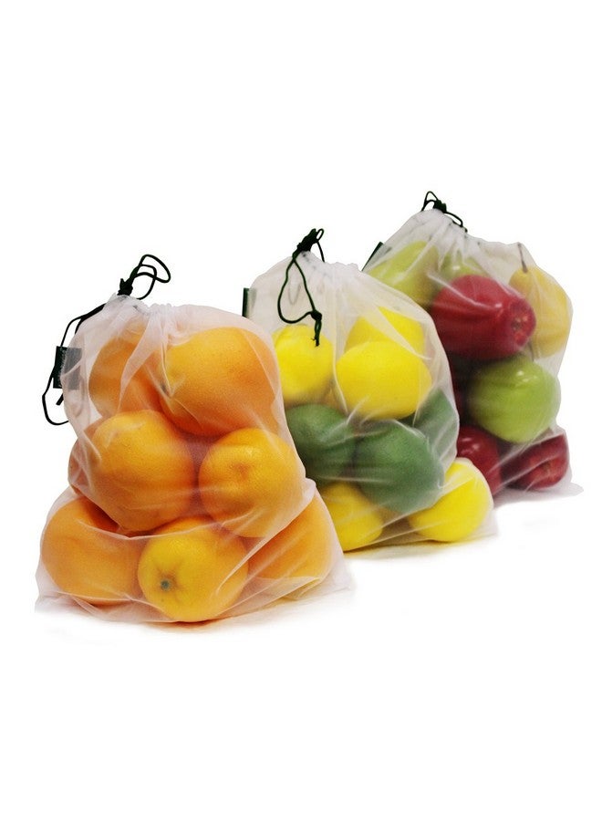 Earthwise Reusable Mesh Produce Bags - Washable Set of 9 Premium Bags, TRANSPARENT Lightweight, Strong SEE-THROUGH Mesh for shopping, transporting and storing fruits and veggies. - Image 3