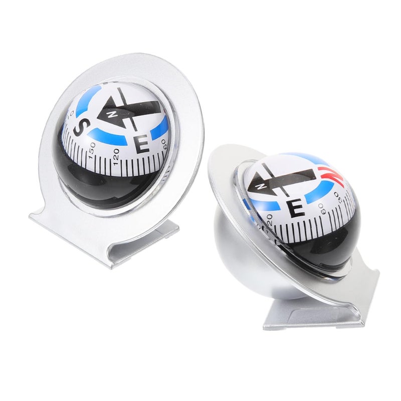 2PCS Holographic ABS Car Vent Spinner Compass Dashboard Digital Ornament Decor - Image 2