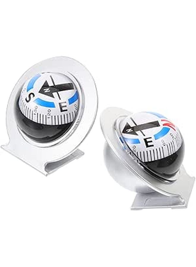 2PCS Holographic ABS Car Vent Spinner Compass Dashboard Digital Ornament Decor - Image 1