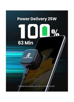 روك بو شاحن سريع لهاتف iPhone 16 15 شاحن من النوع C، شاحن USB C، شاحن iPhone 16 مع كابل بطول 1 متر لهاتف iPhone 16/16 Plus/16 Pro/16 Pro Max/iPhone 15/15 Pro Max/15 Plus/15 Pro/iPad Pro/AirPods  - Image 2