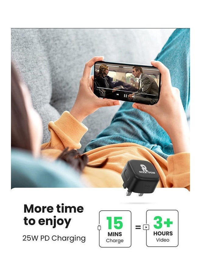Rock Pow - Fast Charger for iPhone 16 15 Charger Type C Charger USB C Charger Block iPhone 16 Charger with 1M Cable for iPhone 16/16 Plus/16 Pro/16 Pro Max/iPhone 15/15 Pro Max/15 Plus/15 Pro/iPad Pro/AirPods - Image 1
