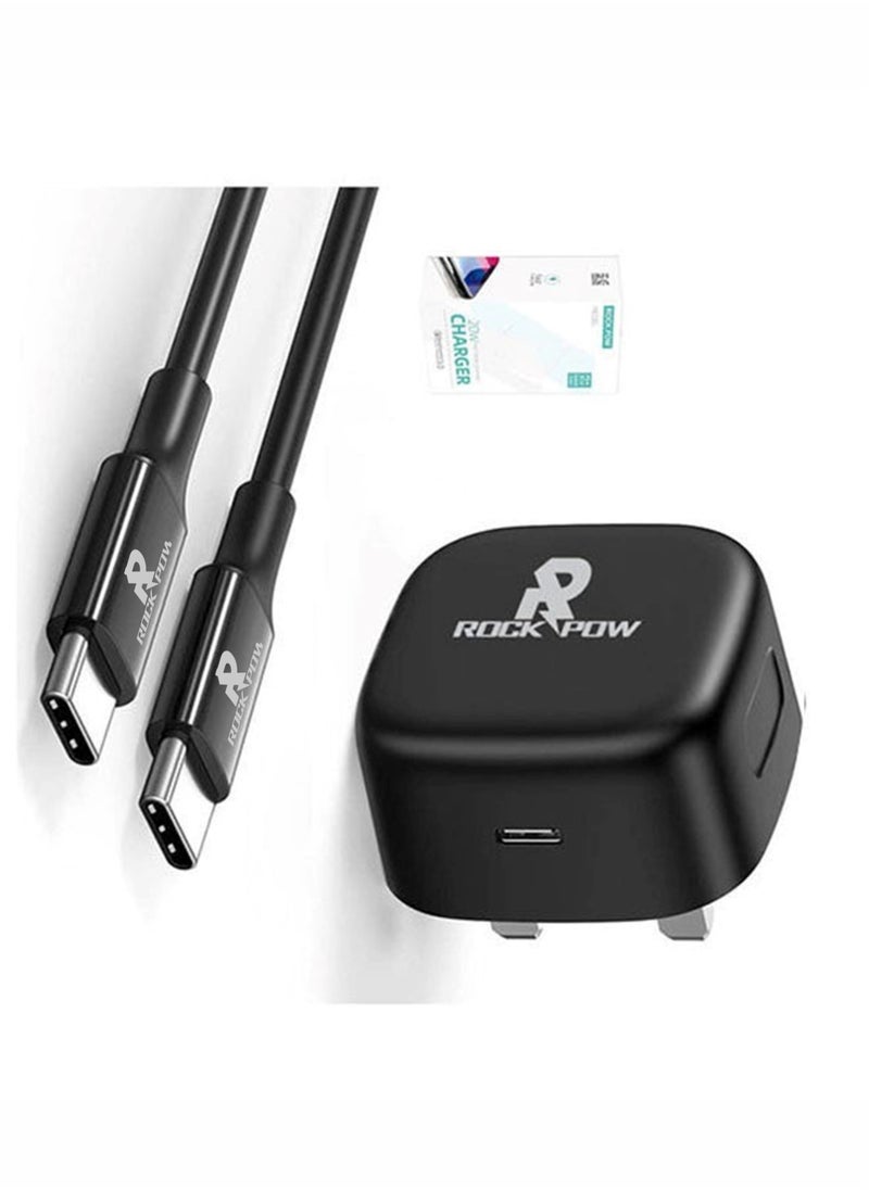 Rock Pow - Fast Charger for iPhone 16 15 Charger Type C Charger USB C Charger Block iPhone 16 Charger with 1M Cable for iPhone 16/16 Plus/16 Pro/16 Pro Max/iPhone 15/15 Pro Max/15 Plus/15 Pro/iPad Pro/AirPods - Image 1