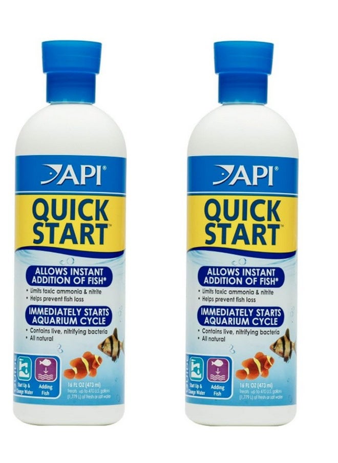 ايه بي آي (2) زجاجات API Quick Start سعة 16 أونصة لأحواض السمك العذبة والمالحة.  - Image 1