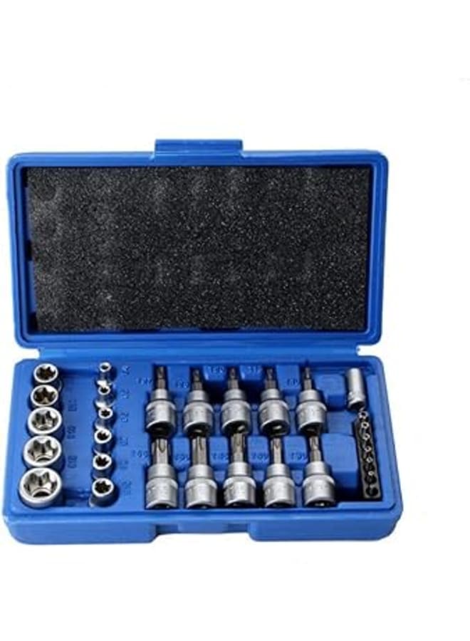 34-piece hex and star bit and socket set