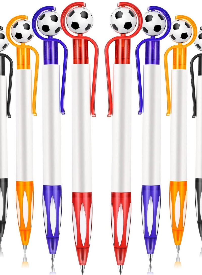 Excefore 20 Pcs Soccer Shape Ballpoint Pens with Soft Grip, Multicolor Retractable Pens with Black Ink, Perfect for School, Football Fans, 5 Colors Included (Simple) - Image 1