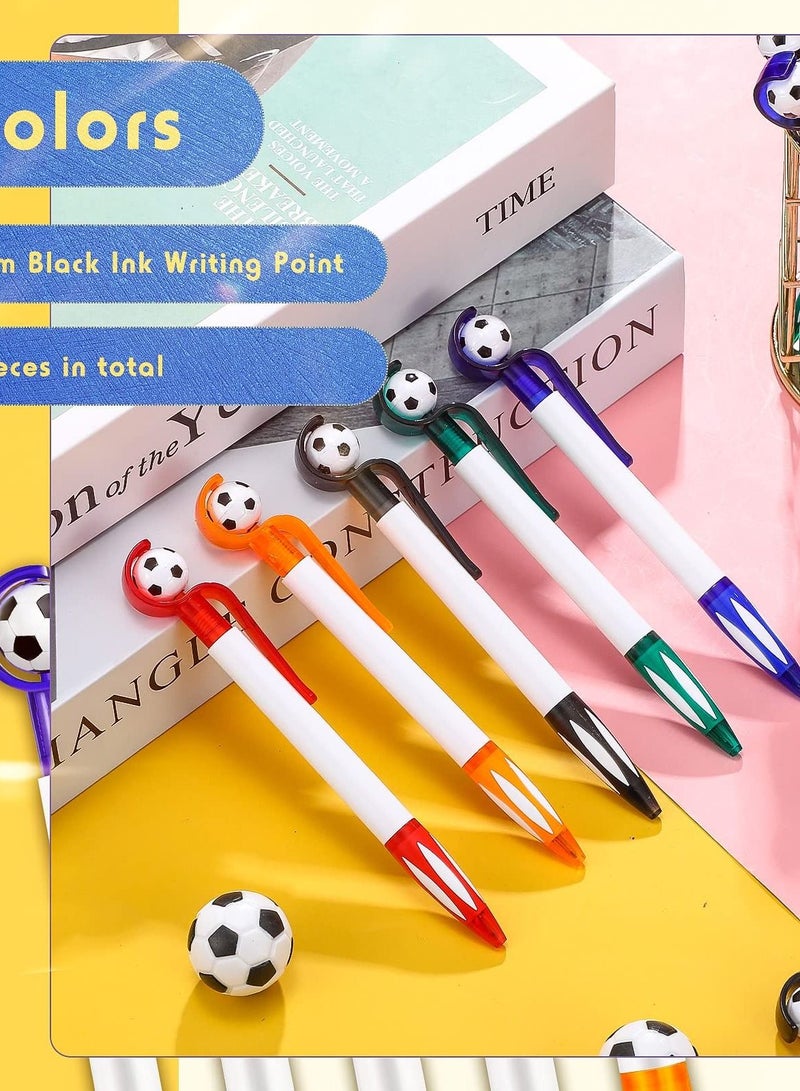 Excefore 20 Pcs Soccer Shape Ballpoint Pens with Soft Grip, Multicolor Retractable Pens with Black Ink, Perfect for School, Football Fans, 5 Colors Included (Simple) - Image 5