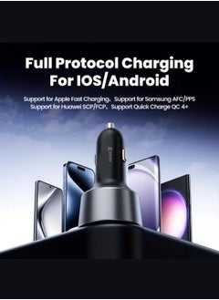 zedx Zedx CAR CHARGER CR100 38W High Power Car Charger with Dual USB-C PD & USB-A Ports and Lightning Port, Fast Charging Adapter, Universal Compatibility, Car Plug, Supports Laptops/Phones/Tablets  - Image 2