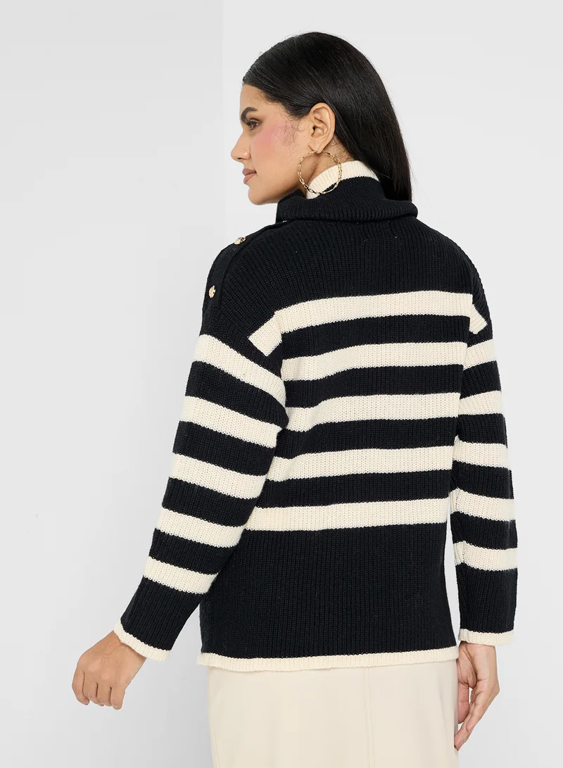 ELLA Striped Crew Neck Sweater