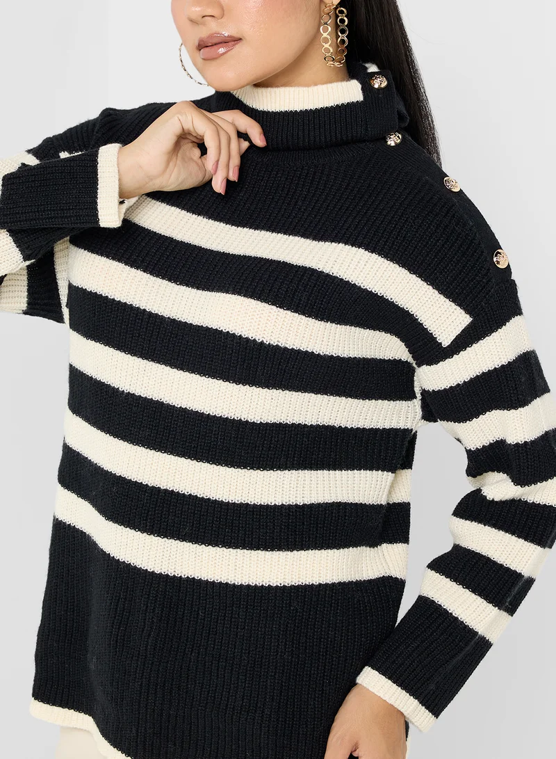 ELLA Striped Crew Neck Sweater