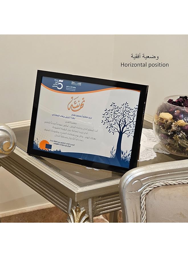 إيروريكس 5 × إطار صورة A4 إطار شهادة أنيق للعرض على الحائط أو الطاولة 5 أسود - Image 3