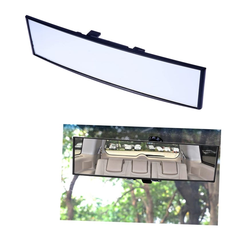 Wide Angle Curved Rear View Mirror Interior Replacement Car White Universal Fit - Image 4