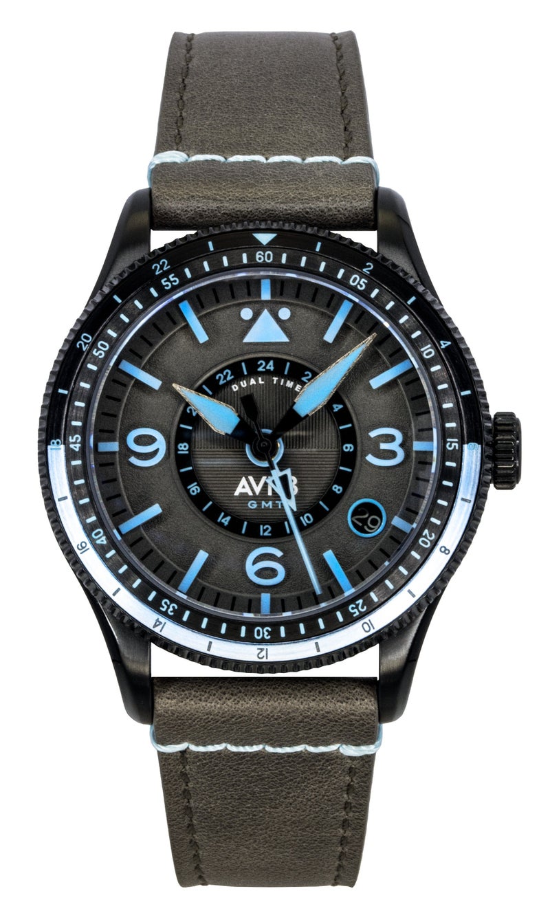 أفي-8 ساعة AVI-8 Flyboy Airmaster الرياضية الأوتوماتيكية للرجال، مينا رمادي، موديل AV-4128-05 - Image 1