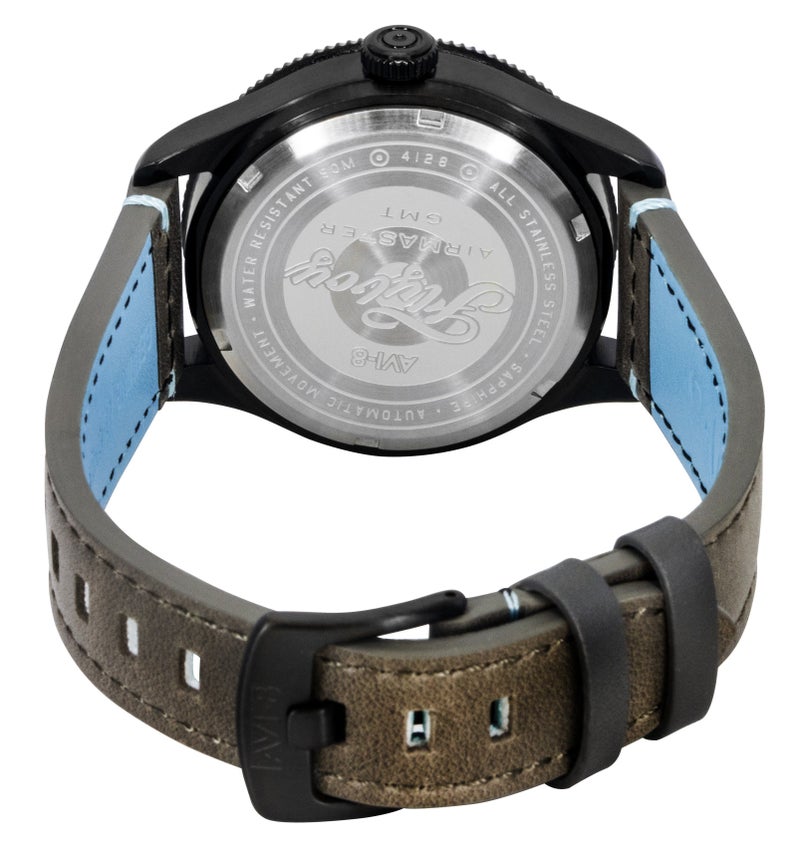 أفي-8 ساعة AVI-8 Flyboy Airmaster الرياضية الأوتوماتيكية للرجال، مينا رمادي، موديل AV-4128-05 - Image 4