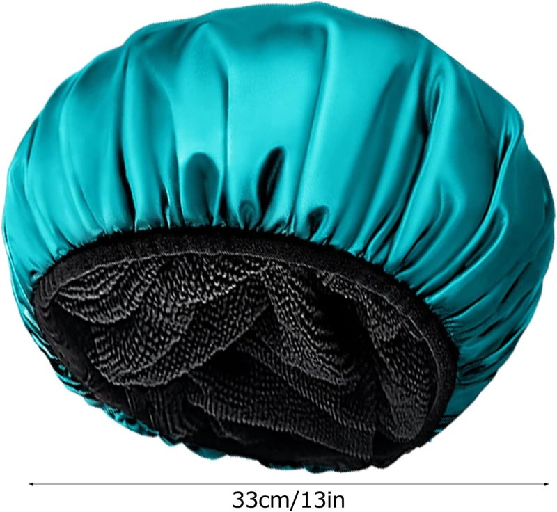 windforgecraft Reusable Shower Caps for Women - Hair Shower Cap 3-Layer Bath Hair Hat,Elastic Bath Caps, Waterproof Hair Protector Hair Cap for Spa Salon, Long Hair Borato - Image 5