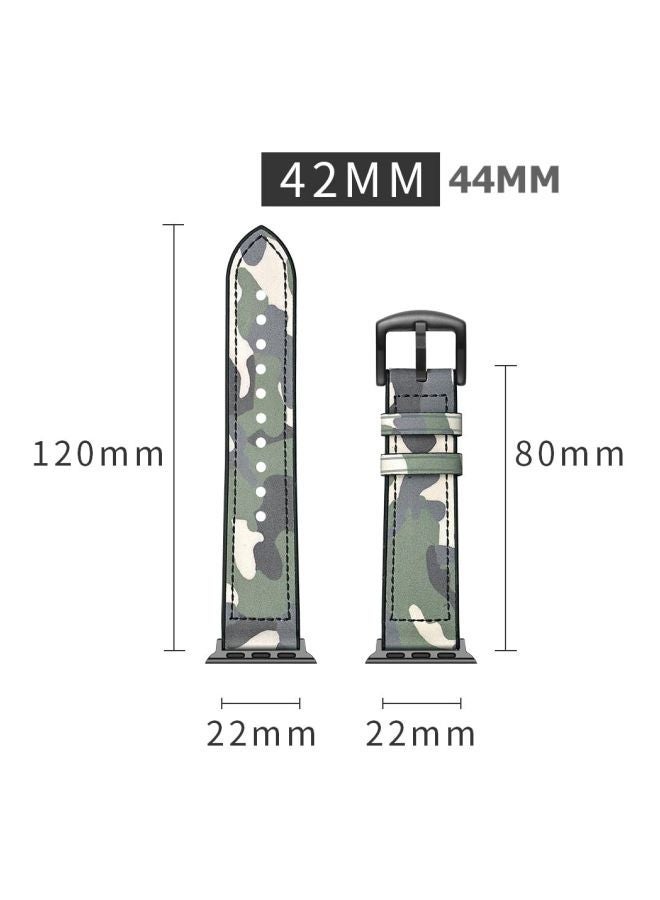 NIBEMINENT Replacement Band For Apple Watch Series 1/2/3/4 44mm/42mm Camouflage Green/Black - Image 5