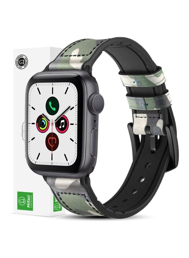 NIBEMINENT Replacement Band For Apple Watch Series 1/2/3/4 44mm/42mm Camouflage Green/Black - Image 2
