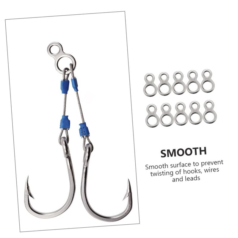 High Strength Fishing Split Rings 8 Shape Connectors 10pcs for Offshore Carp Sea Tackle - Image 4