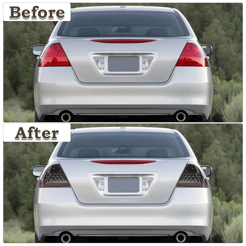 KAMDKI A Pair Smoke Black Tail Light Fit for 2006 2007 Honda Accord LX EX EXL Sedan 4-Door Rear Lamp Assembly Left Driver and Right Passenger Side W/Bulb W/O Unit Module 33551SDAA32 HO2819130 - Image 5