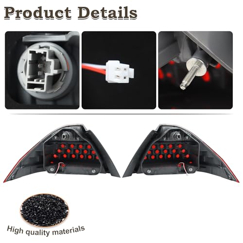KAMDKI A Pair Smoke Black Tail Light Fit for 2006 2007 Honda Accord LX EX EXL Sedan 4-Door Rear Lamp Assembly Left Driver and Right Passenger Side W/Bulb W/O Unit Module 33551SDAA32 HO2819130 - Image 2