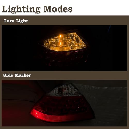 KAMDKI A Pair Smoke Black Tail Light Fit for 2006 2007 Honda Accord LX EX EXL Sedan 4-Door Rear Lamp Assembly Left Driver and Right Passenger Side W/Bulb W/O Unit Module 33551SDAA32 HO2819130 - Image 3