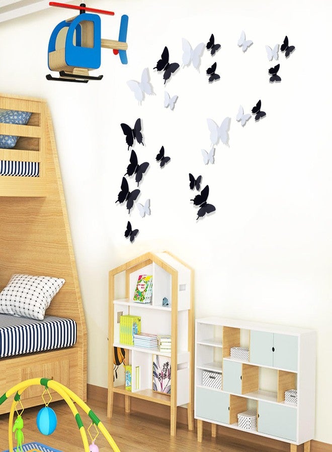 ويكين ملصقات جدارية قابلة للإزالة على شكل فراشة ثلاثية الأبعاد من WeKen، 24 قطعة، ديكور أبيض لغرفة الأطفال أو غرفة النوم - (ملصقات جدارية بيضاء على شكل فراشة ثلاثية الأبعاد، مقاسين) - Image 3