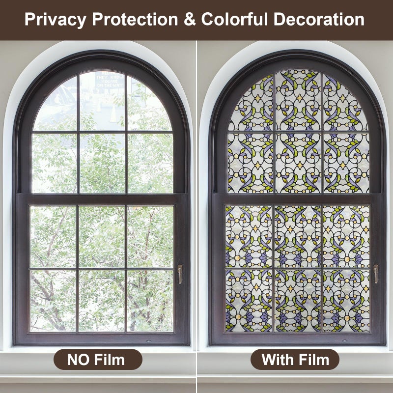 ADD.HERES 3D Stained Glass Window Film, Decorative Window Privacy Film for Bathroom,Front Door,Home, Sun Blocking Heat Control,Static Cling, Genes 23.6inch x 35.4inch - Image 3
