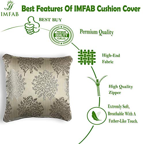IM FAB® Jacquard Jupiter Tree Brown Cushion Cover Set of 5 Pcs(24x24 inchs or 60x60 cm) - Image 3